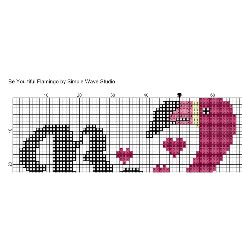 Pink‎ Flamingo - Be You Tiful Beautiful Quote Counted Cross Stitch Kit - Picture 8 of 9